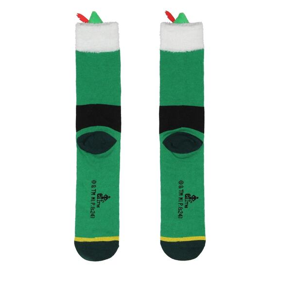 Buddy The Elf Men’s Crew Socks 3D Costume Felt Hat Garland Green Christmas Movie - Picture 9 of 9